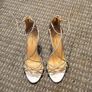 Silver strapped heels